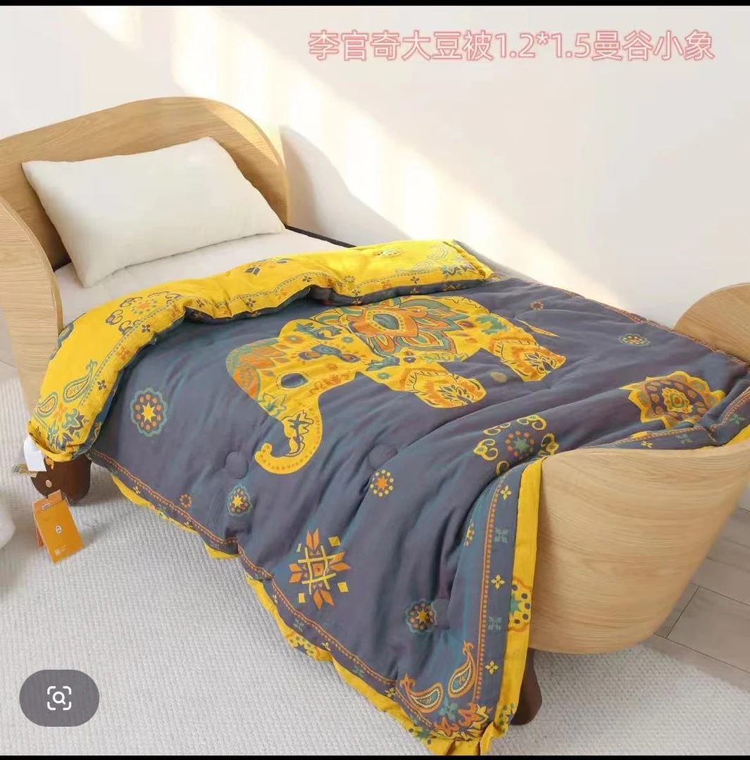 【曼谷小象-小被子】1.2*1.5米李官奇全棉双层纱可机洗秋冬被