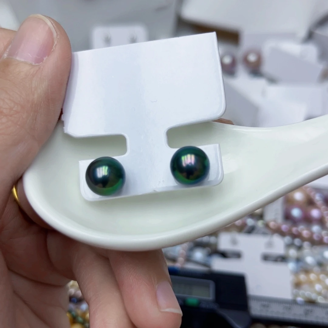 淡水珍珠耳饰银S925镶嵌