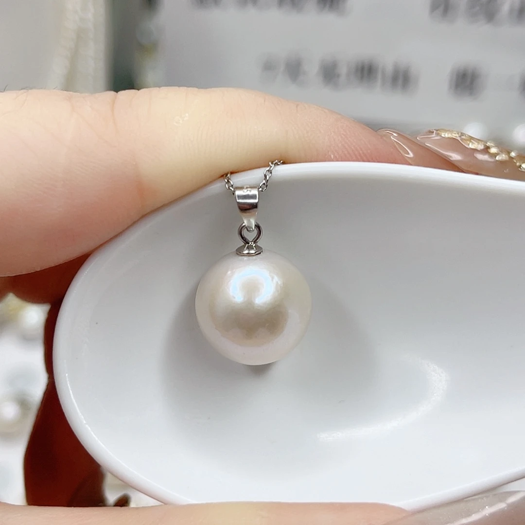 吊坠(不含链)银S925镶嵌淡水珍珠