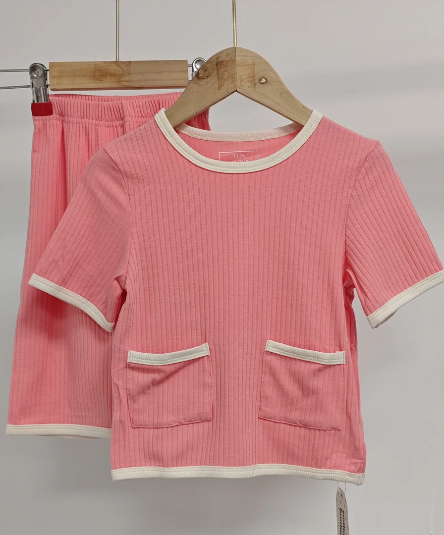 女童儿童夏季薄款短袖短裤分体睡衣家居服适合夏天