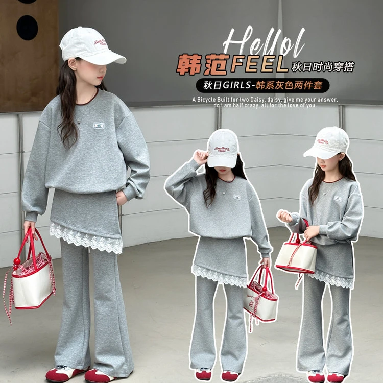 女童网红套装春秋季新款中大童卫衣休闲裤两件套儿童韩版洋气衣服