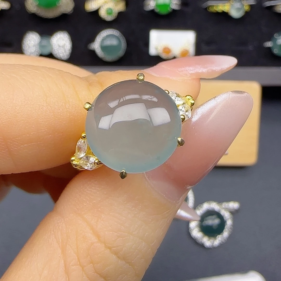 银S925镶嵌戒指翡翠