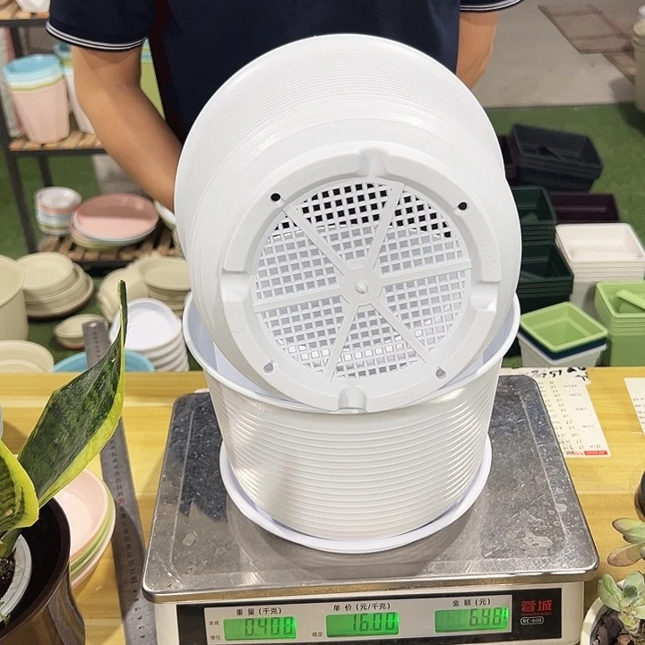 特价矮陶口24高17白色带托3个