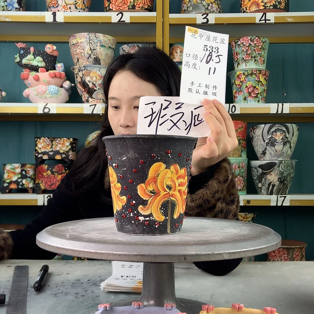 陶景德镇手工花盆533