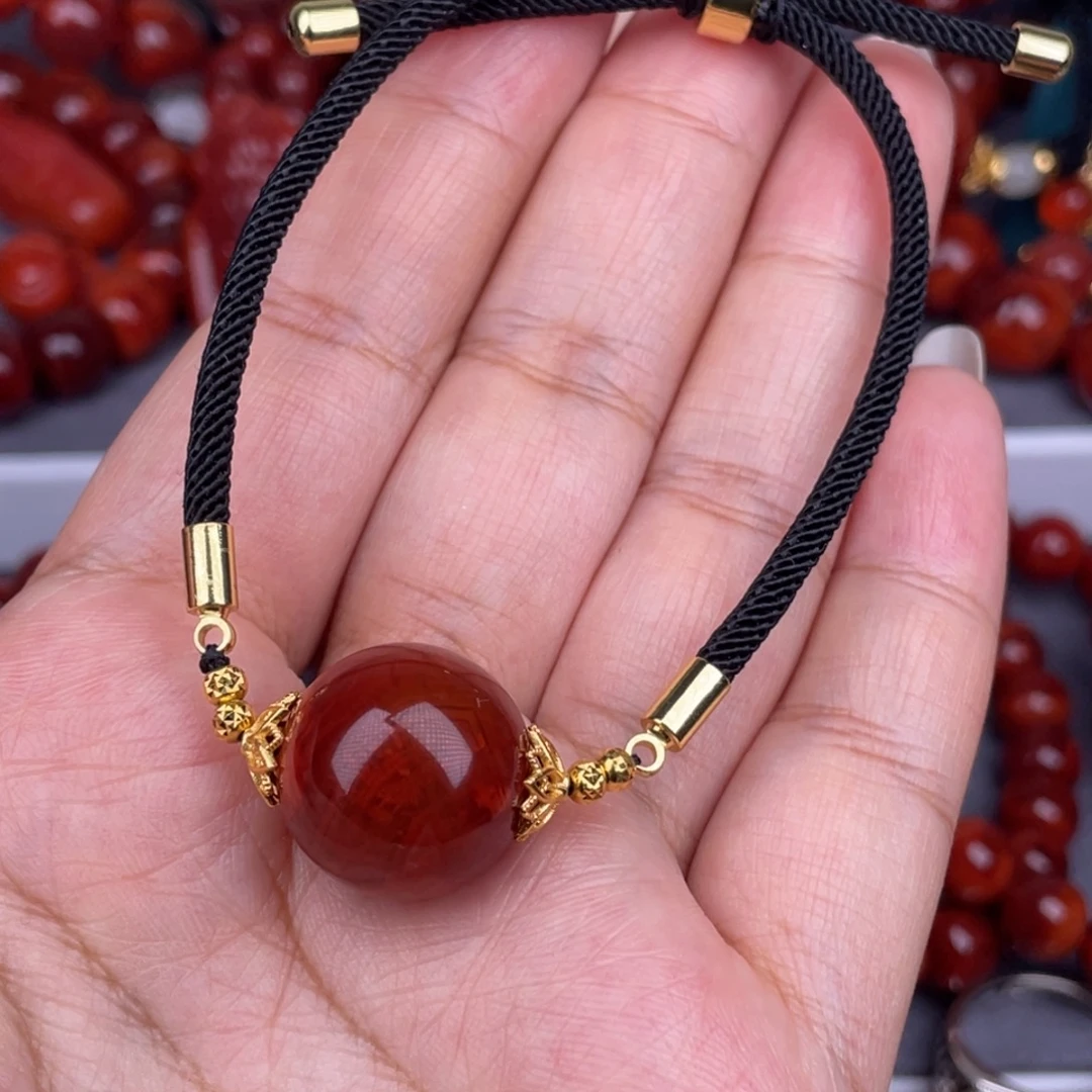 南红玛瑙未镶嵌其他17mm原款牛血红单珠手绳