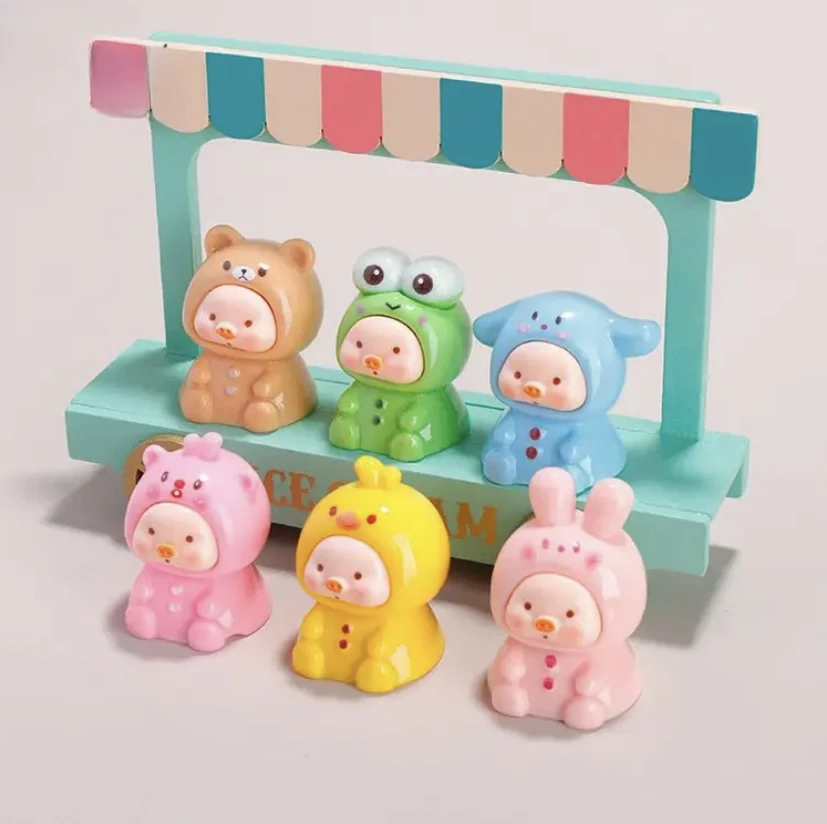 （直播代拆）坐坐小猪diy树脂卡通桌面小摆件