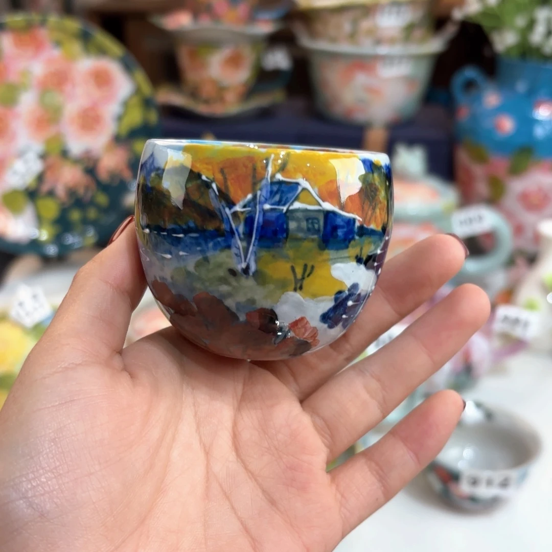 景德镇手绘高温釉下彩陶瓷茶具