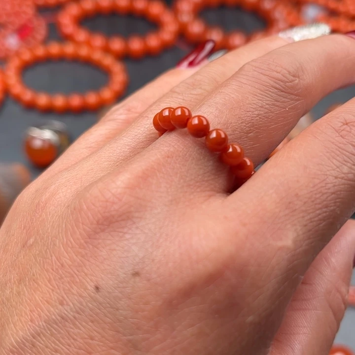 南红玛瑙戒圈未镶嵌