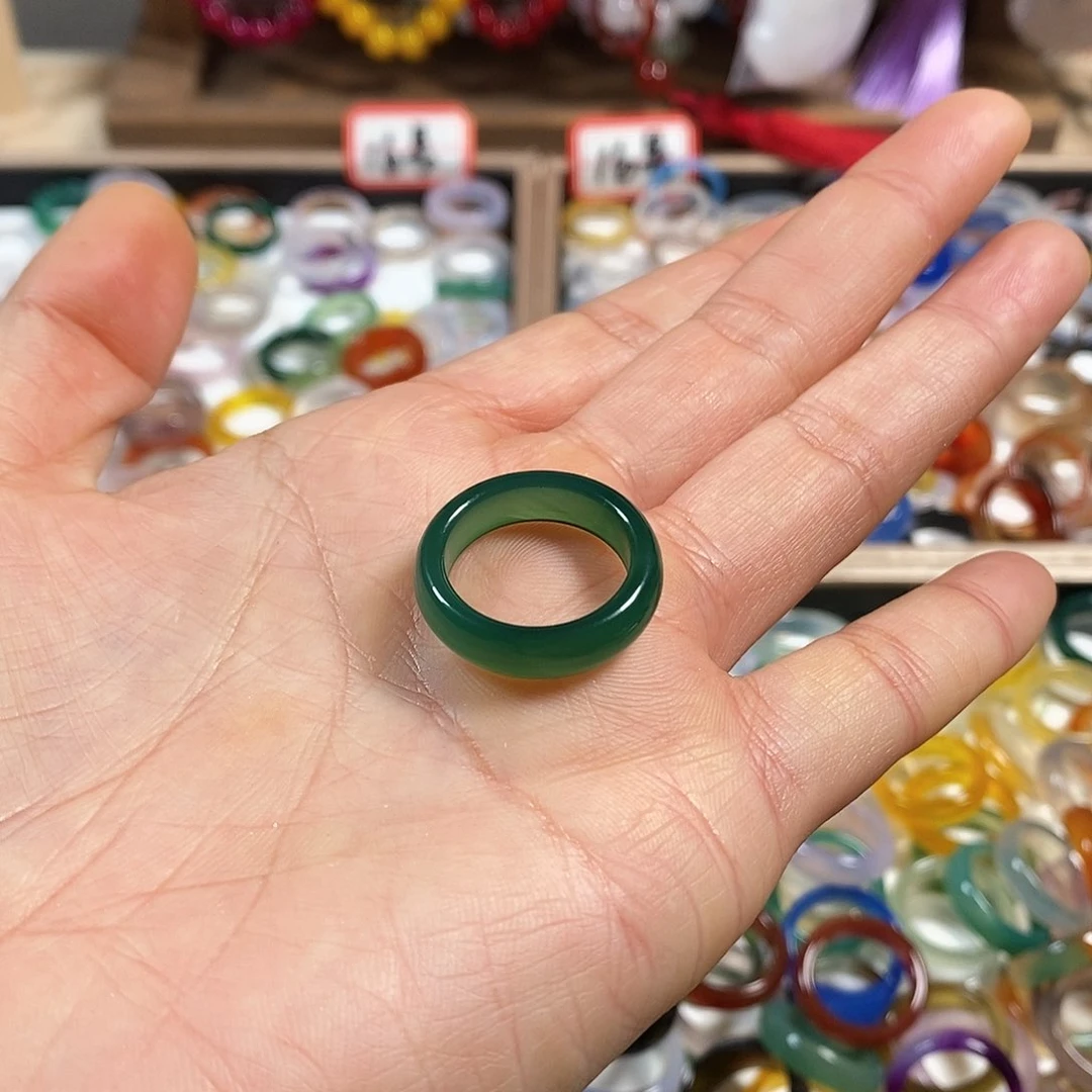 玛瑙/玉髓戒指未镶嵌四*-