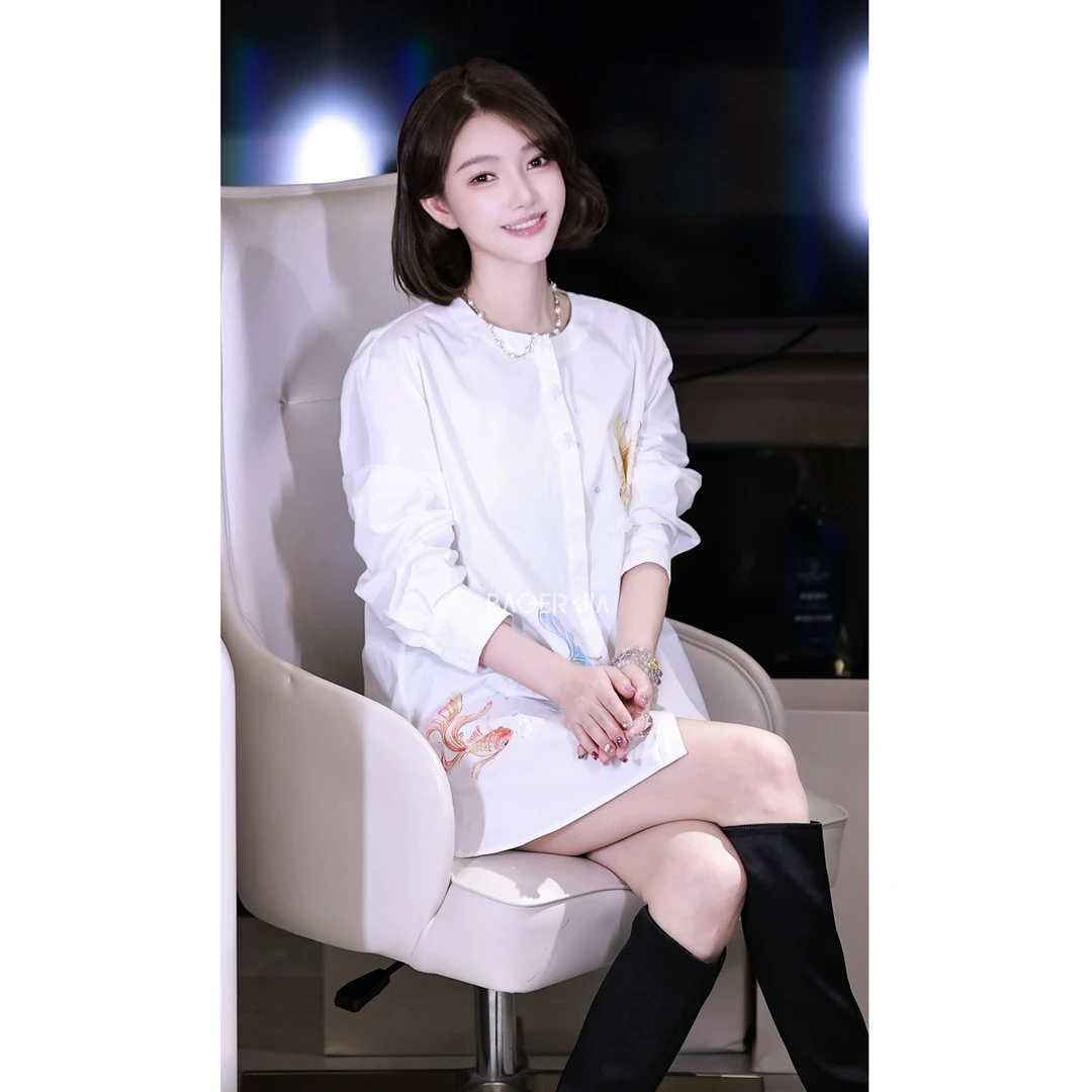 1-【好运衬衫】宝儿家含幂BK301325308XQ金鱼钉珠水泡渔戏清波衬衫