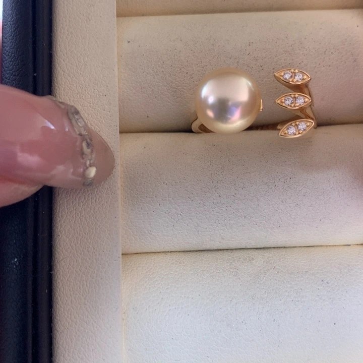 银S925镶嵌戒指海水珍珠