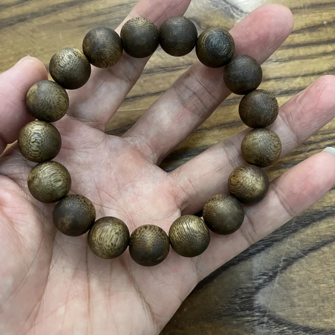 沉香棋楠金沙叶13mm圆珠 13克单圈手串 多样性发一件