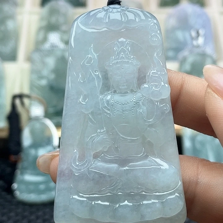 颈饰未镶嵌翡翠木*u天然缅甸翡翠A货虚空藏菩萨