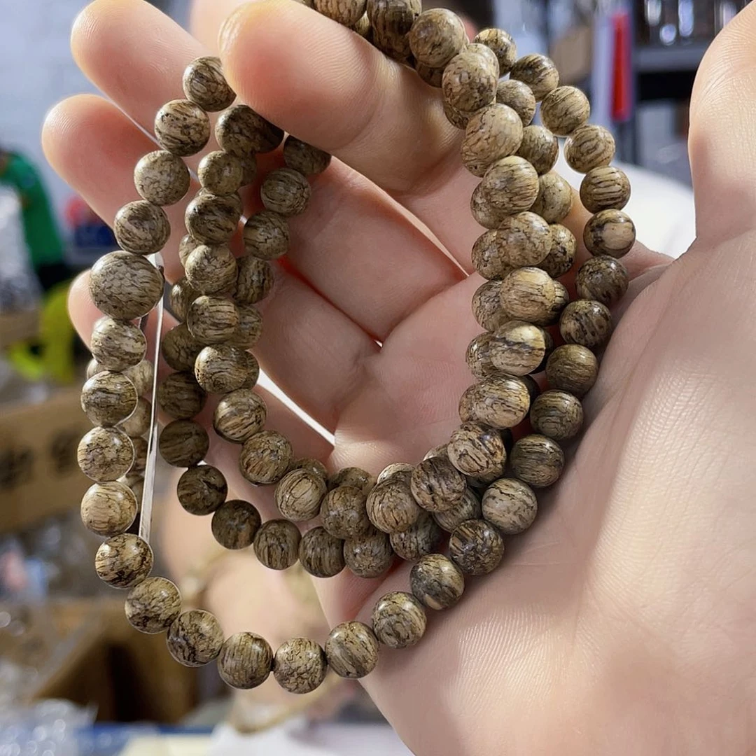 手串沉香野生柬埔寨圆珠长串0.7/13克多样性发一
