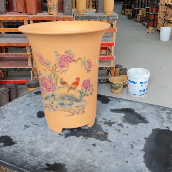 紫砂花盆高度25口径20单只