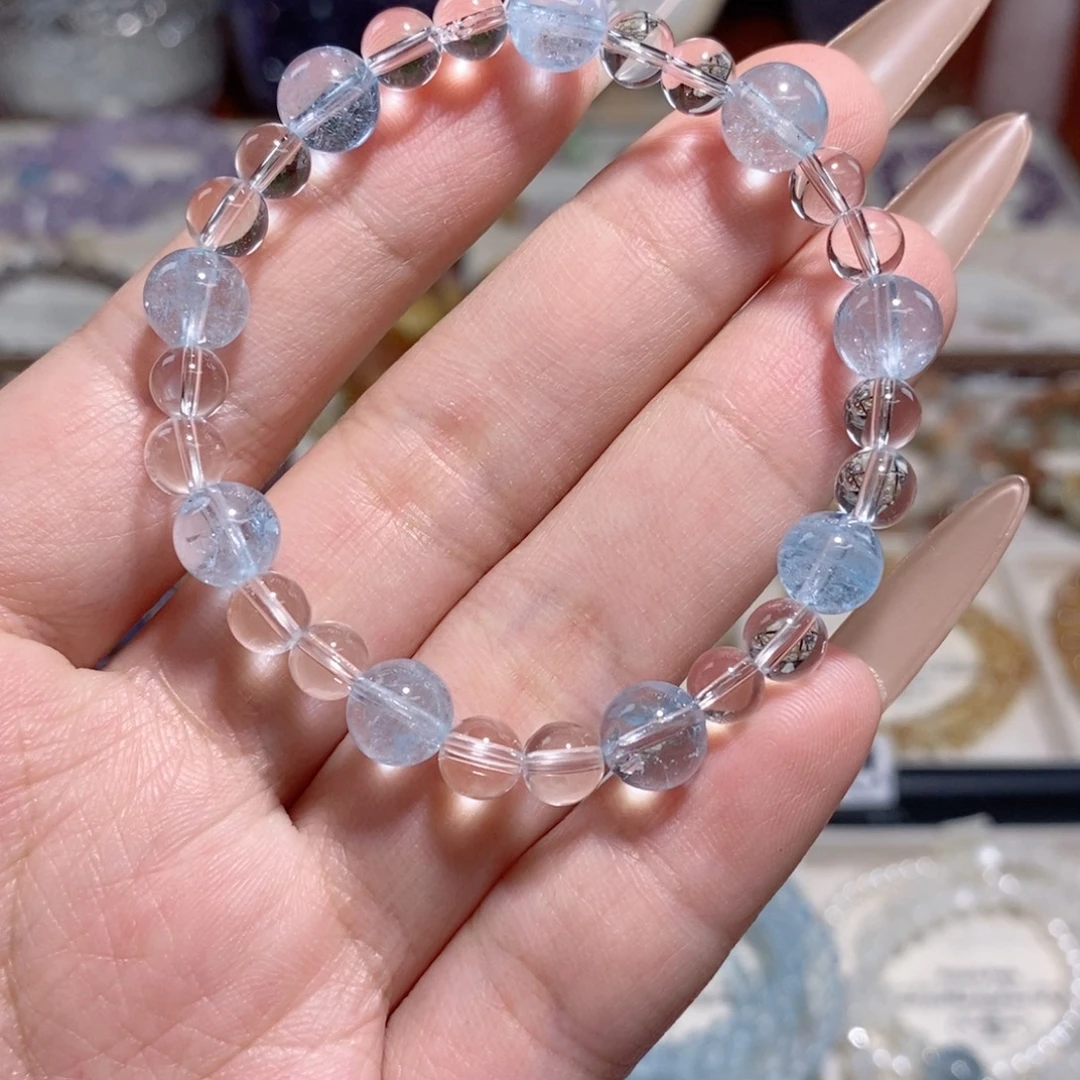 水晶未镶嵌手链蓝托帕