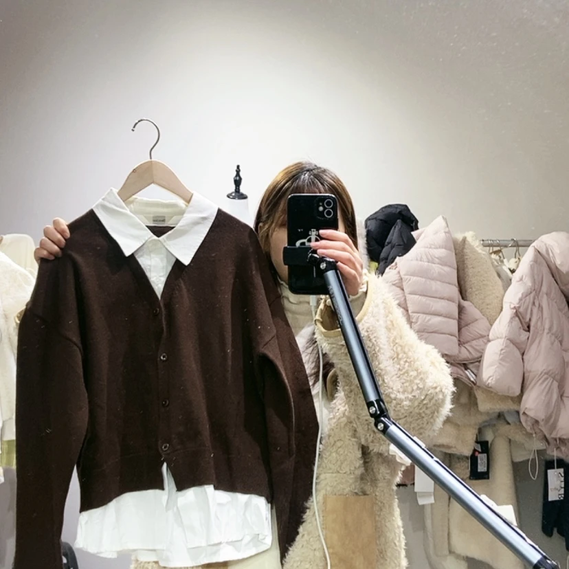 【闪购商品】咖色假两件