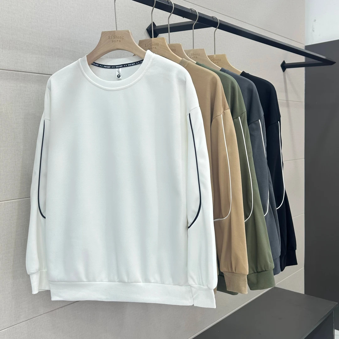 春秋男士简约百搭圆领套头卫衣男款时尚潮流休闲长袖T恤ZJ36-XDT