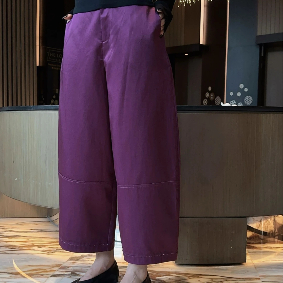 Betty Bairn【梵行】轻中式光泽感百搭高级气球裤Q7030