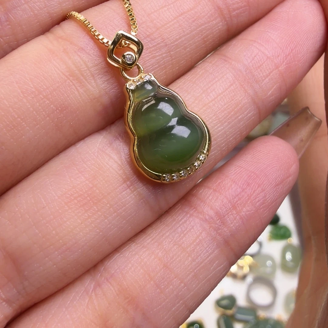 和田玉银S925镶嵌手机链