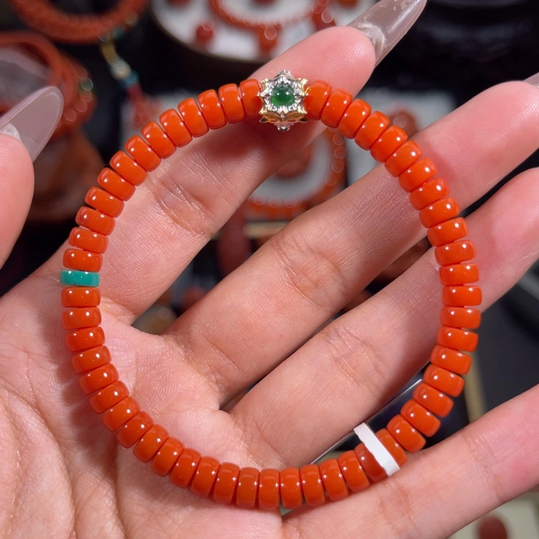 南红玛瑙未镶嵌药片手串6左右