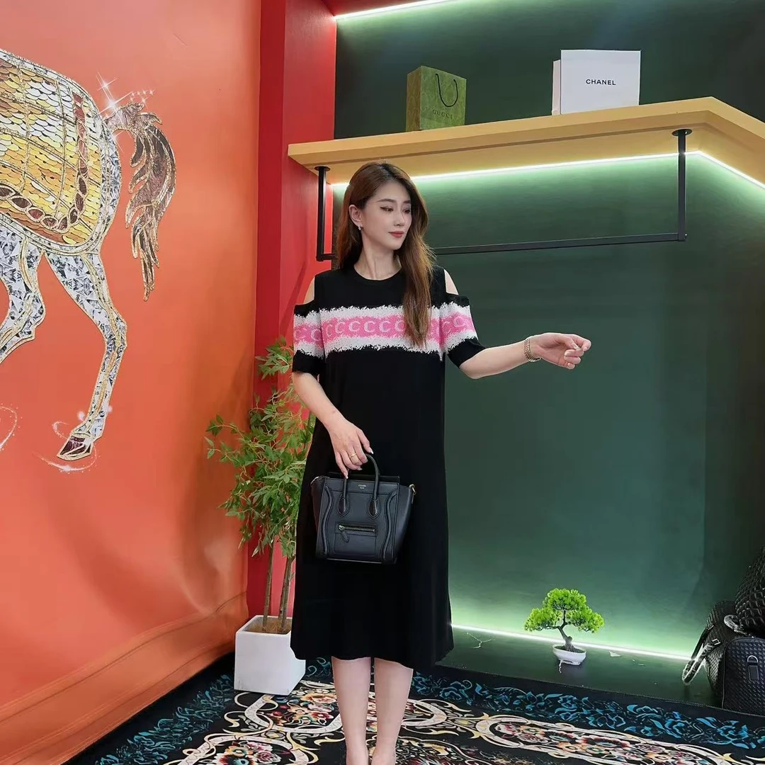 602 多金大码气质减龄长款A字裙子春秋季女装设计连衣裙女