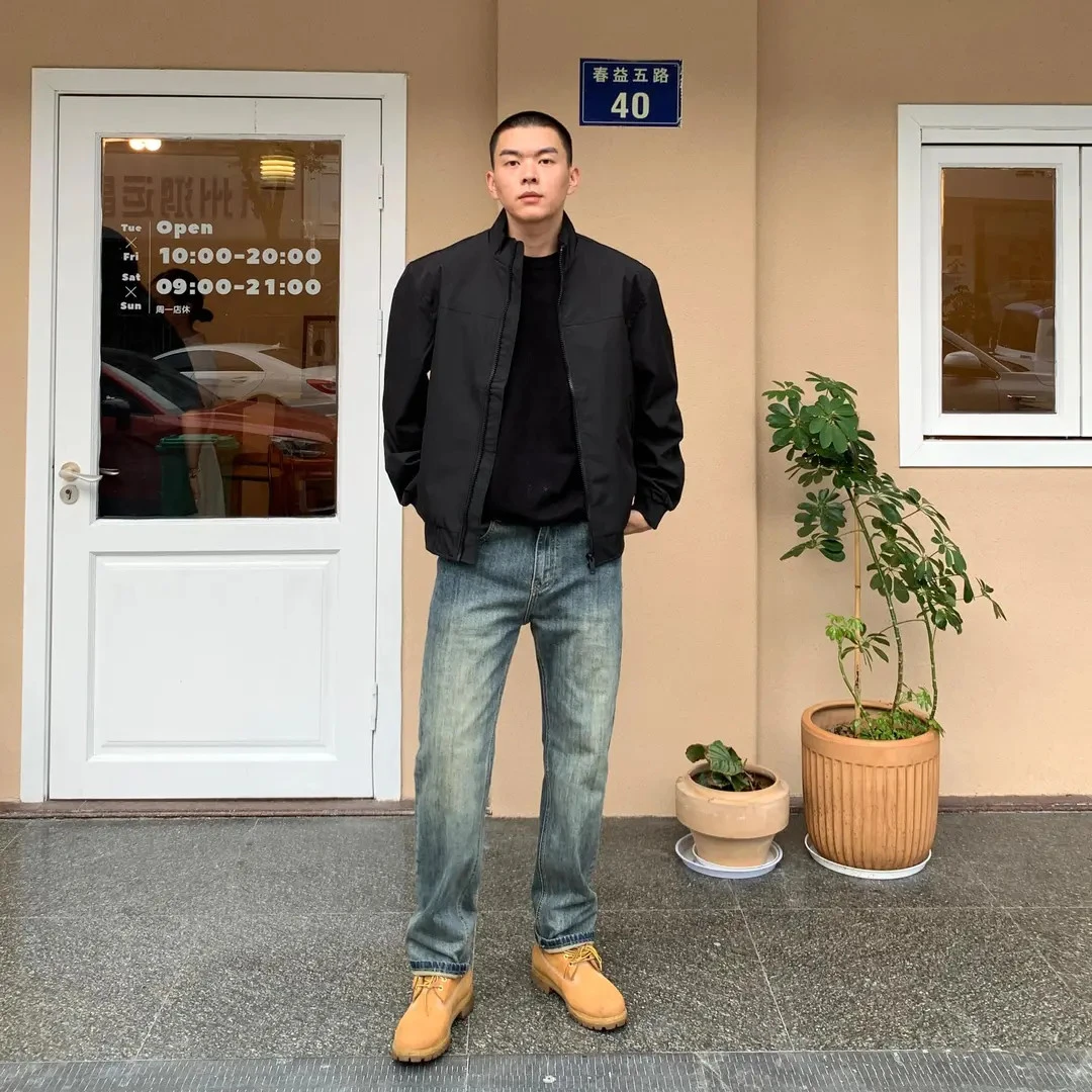 tillthedawn美式水洗做旧秋冬弹力牛仔裤cleanfit休闲男直筒裤