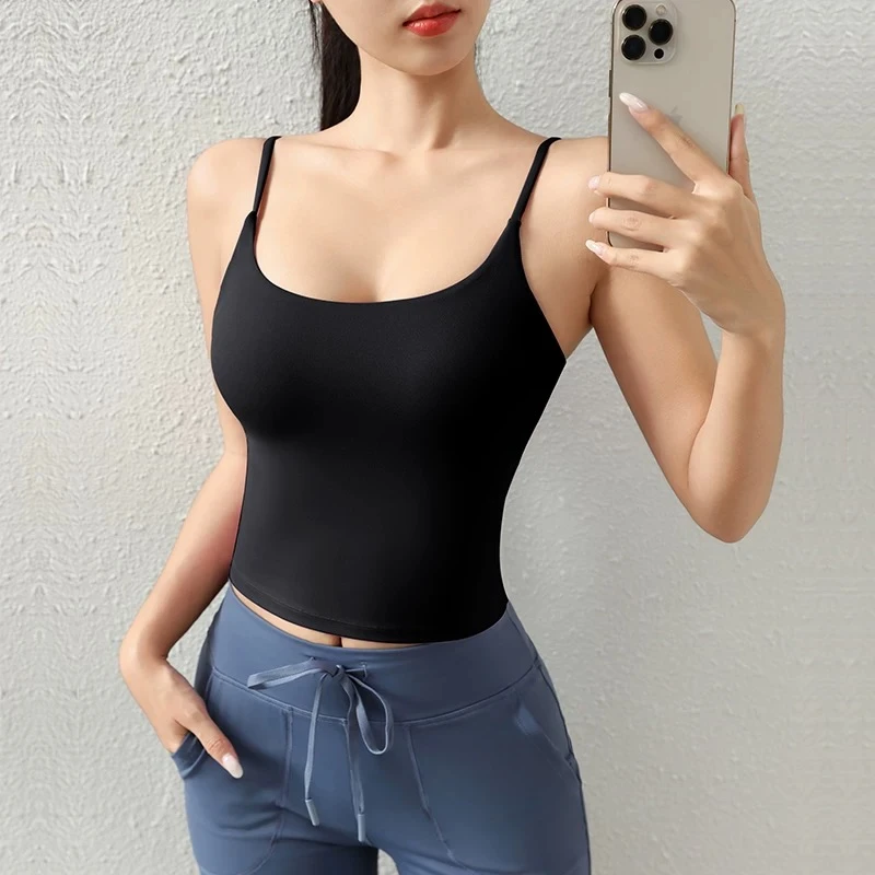 乔大大-吊带运动美背一体背心可外穿健身跑步防震运动美背