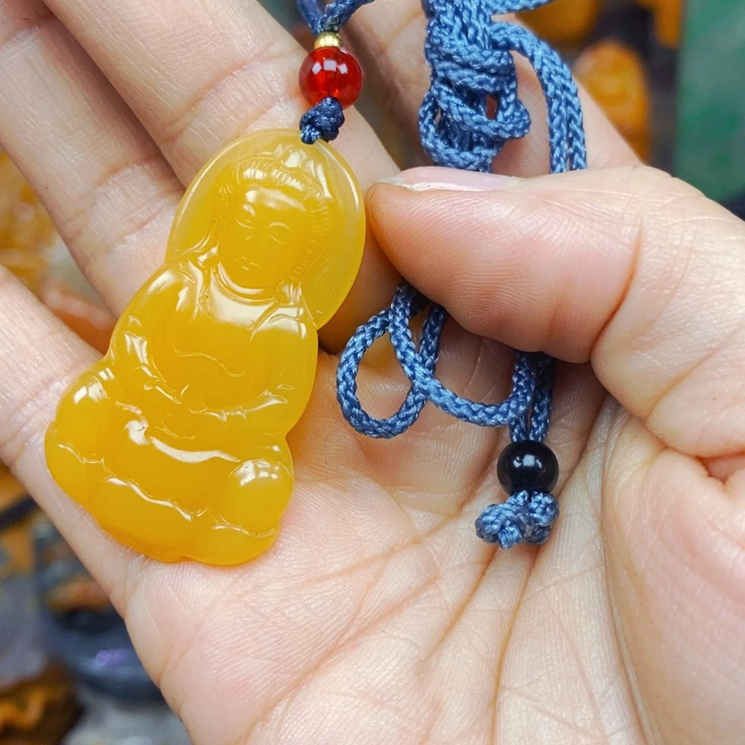 石英质玉（黄龙玉）未镶嵌吊坠(不含链)