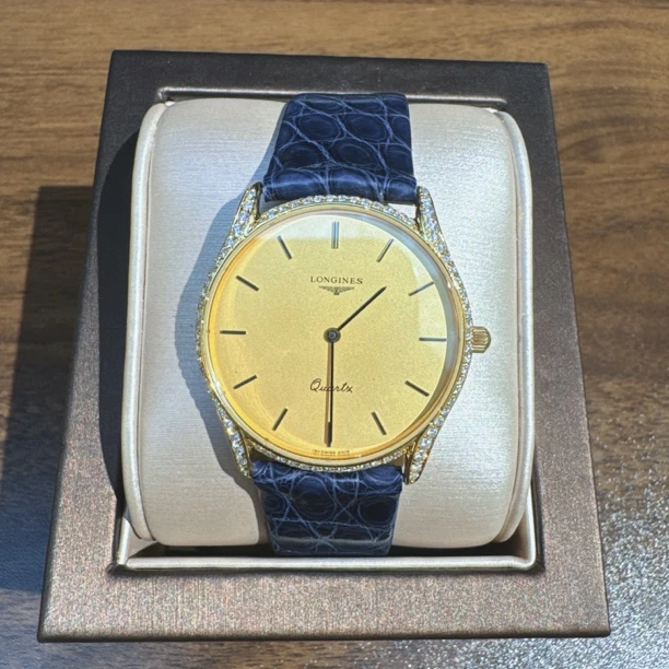 95新 Longines/浪琴 浪琴149-5石英后钻瑞士女表赠表带手链