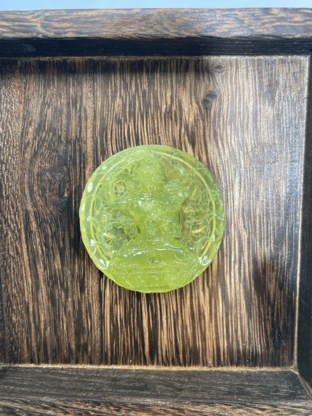 岫玉守护神文殊菩萨吊坠 属兔的守护神吊坠 挂件