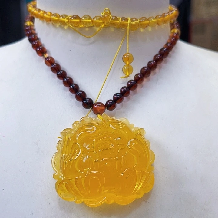 蜜蜡未镶嵌裸石吊坠