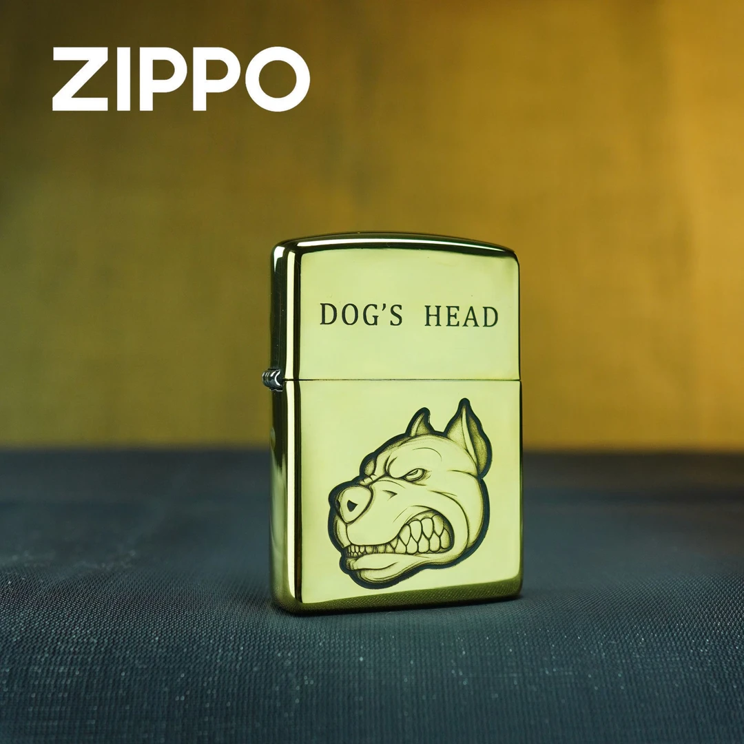 ZIPPO 打火机正品 168黄铜恶犬DY9912DK 0326