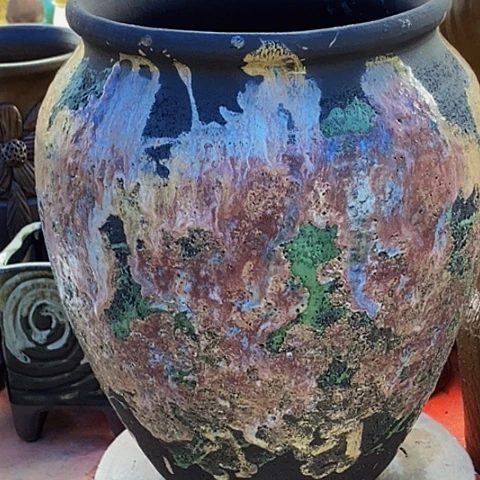 紫砂花盆高度34口23复古