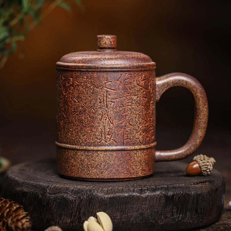 手工盖杯 | 临江仙柴烧盖杯  柴烧古韵显  茶香扑鼻来