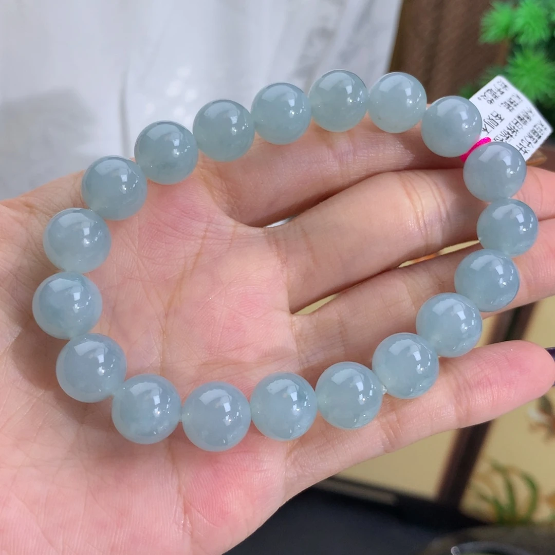 翡翠未镶嵌手串卡10胶润蓝手串