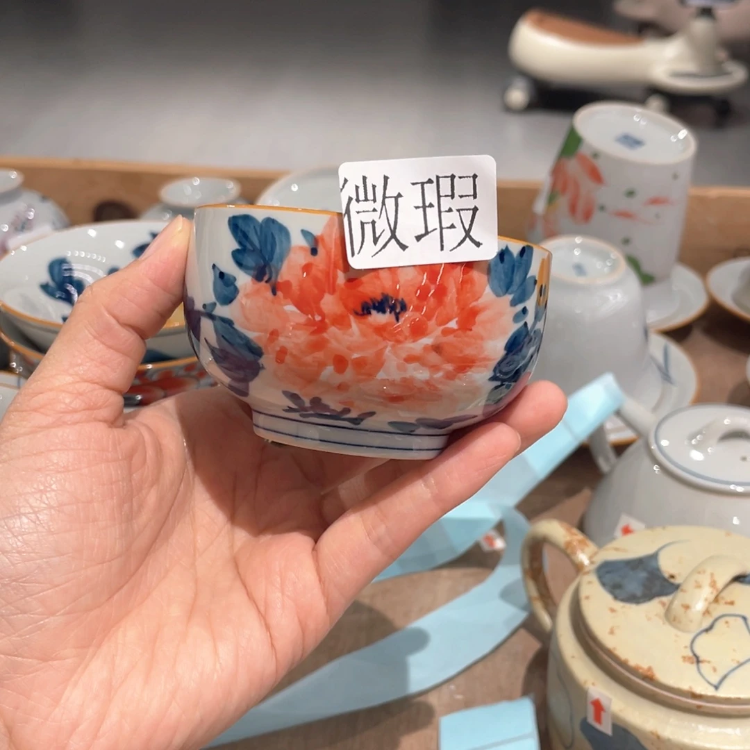 釉下手绘茶具微瑕