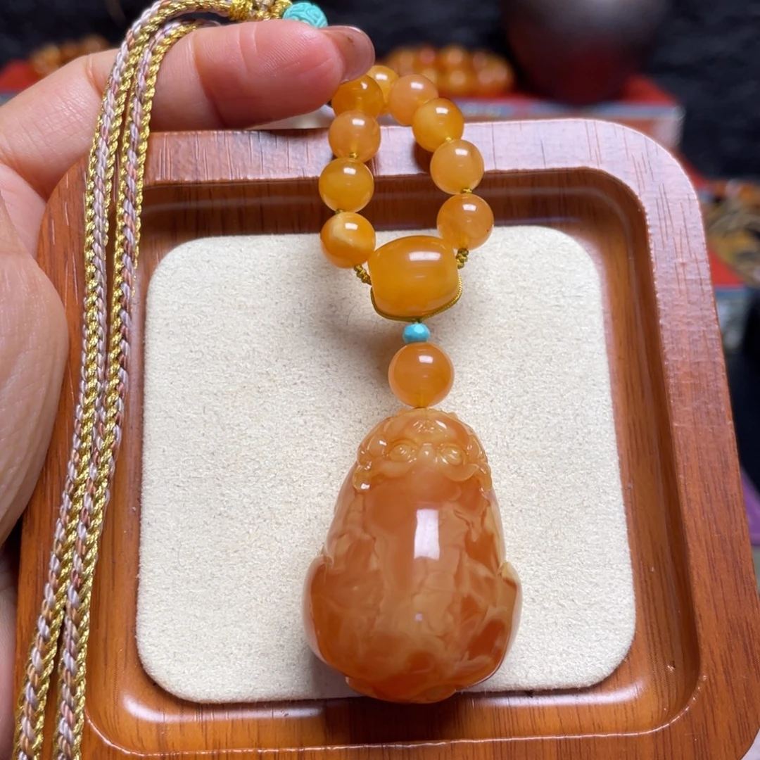 未镶嵌颈饰蜜蜡项链