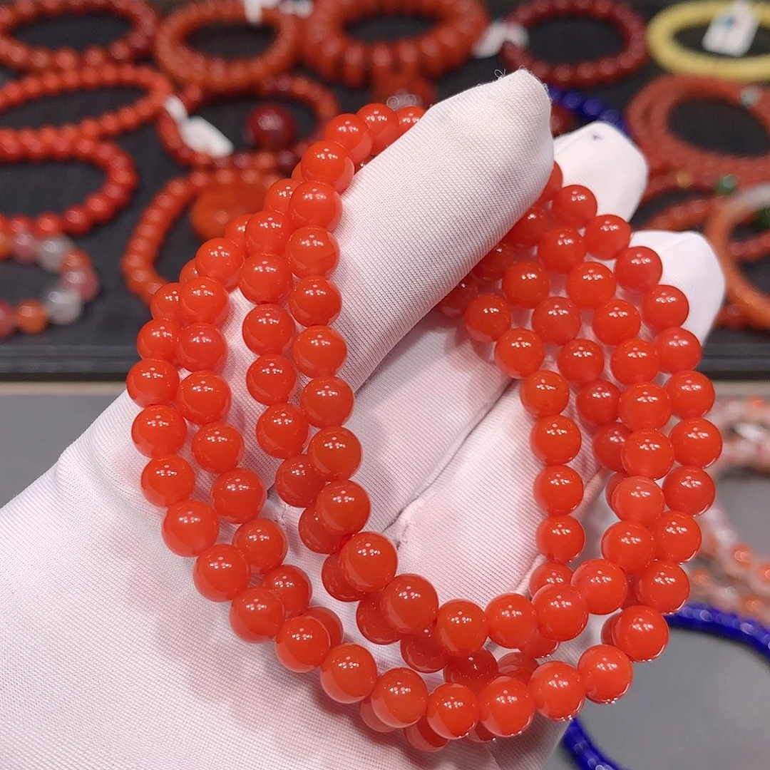 南红玛瑙未镶嵌手链