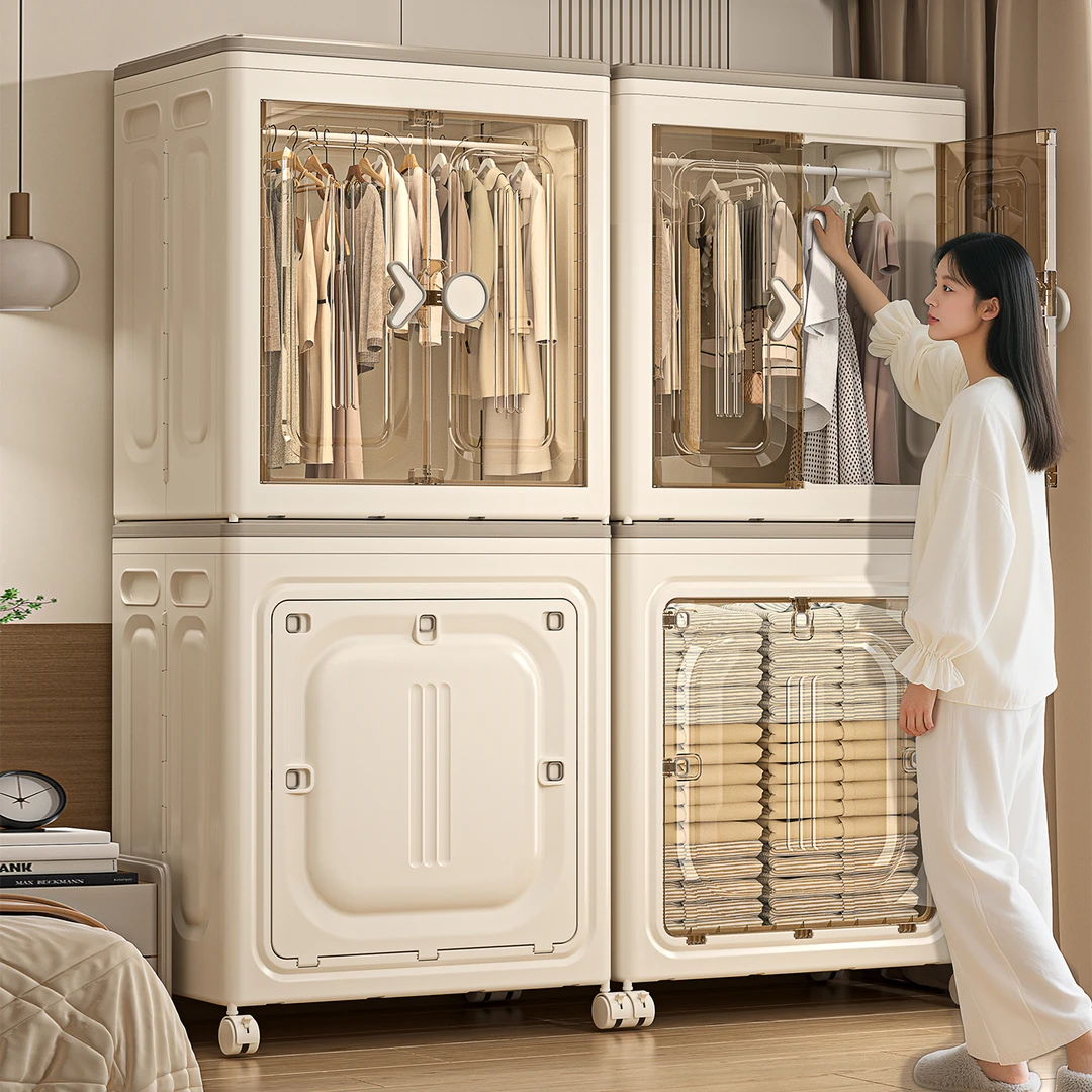 衣服收纳箱家用大容量超大翻盖整理箱带轮换季衣物衣柜被子储物箱