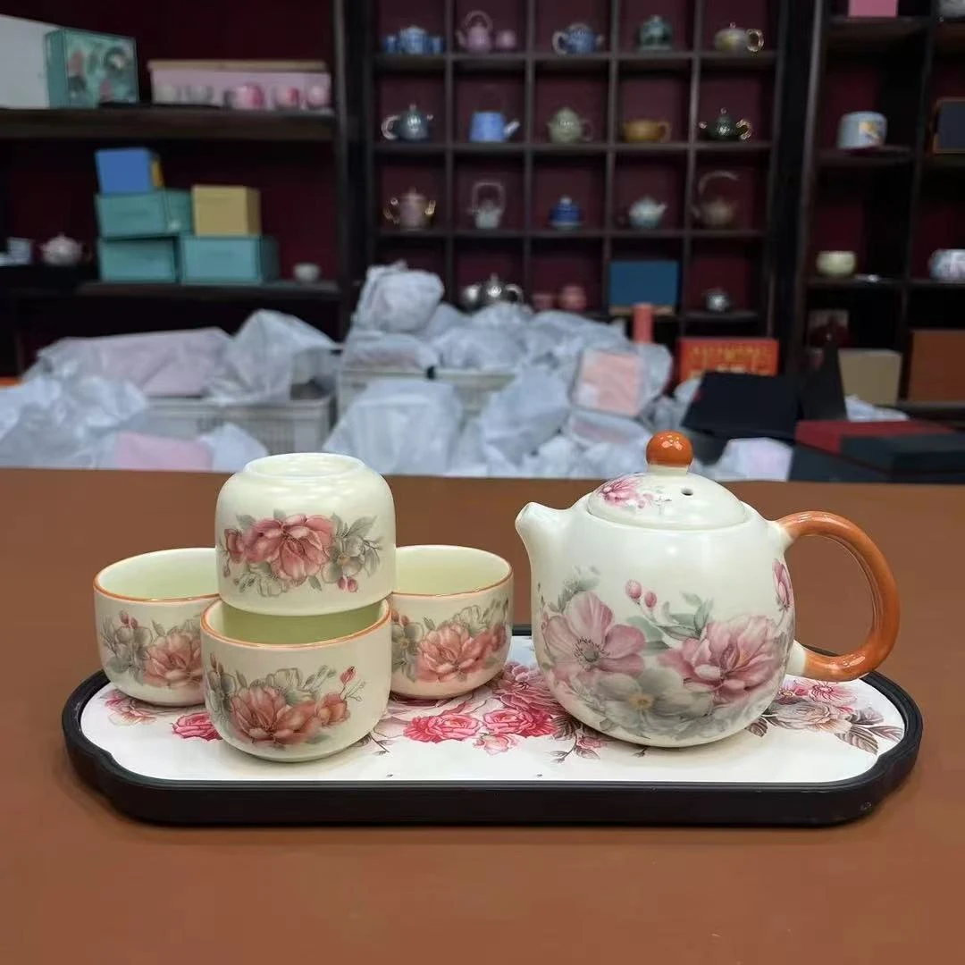 【闪购链接】山茶花一壶四杯带茶盘ZH2640