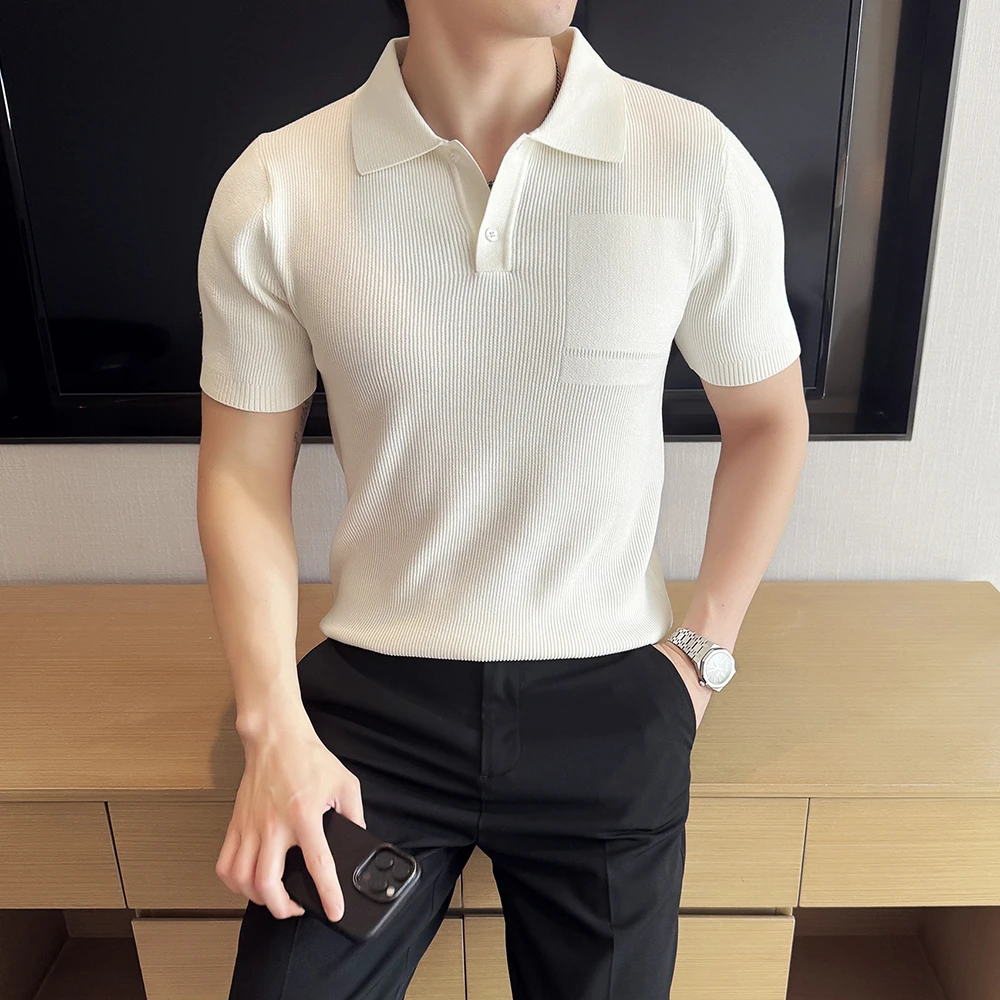 夏季POLO衫男新款短袖T恤男韩版修身翻领打底休闲帅气纯色男上衣