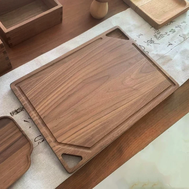 黑胡桃防霉单只装砧板菜板排盘长方形木制果盘创意餐盘复古简约