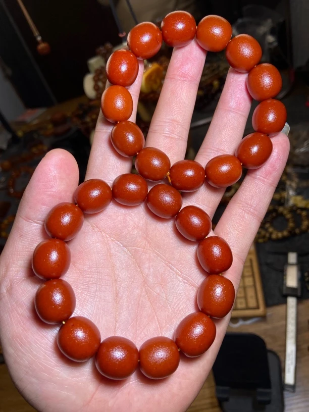 满蜡枣红色老枣珠手串15规格
