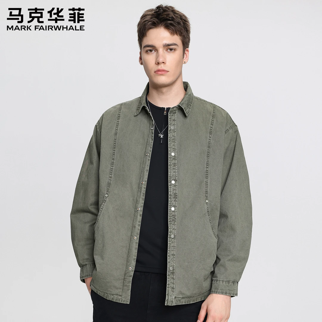 马克华菲2025秋季新款时尚牛仔夹克户外潮流男装单排扣外套