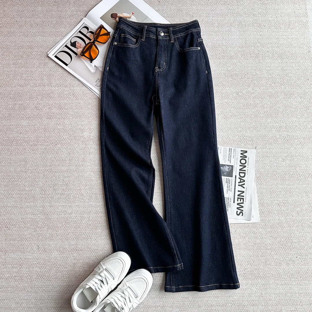 简约显瘦百搭直筒鱼尾微喇裤 15 9953