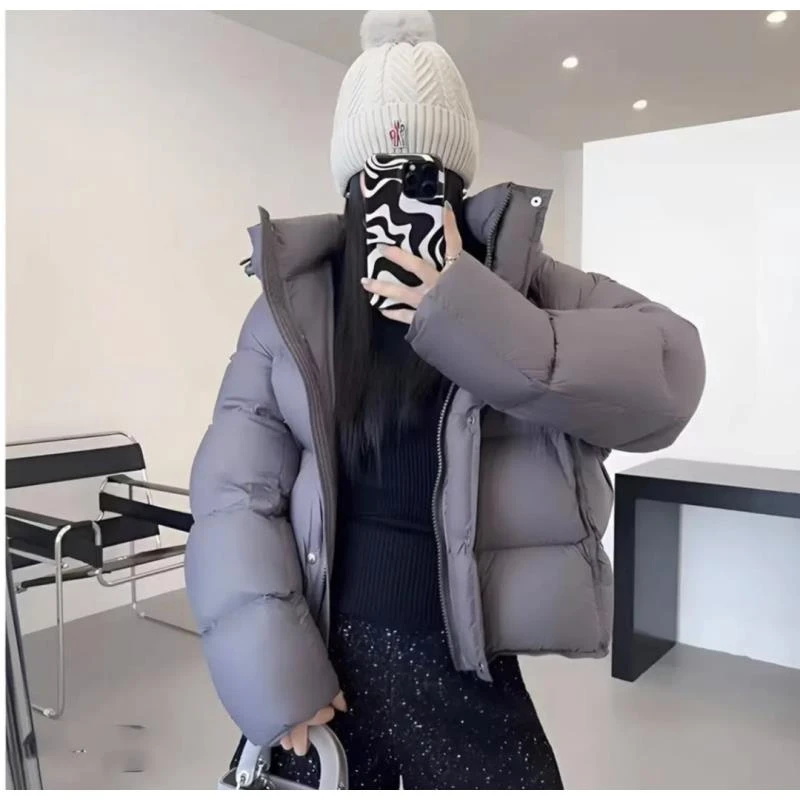 【90白鹅绒】云朵泡芙羽绒服女短款新款冬季加厚保暖连帽外套506