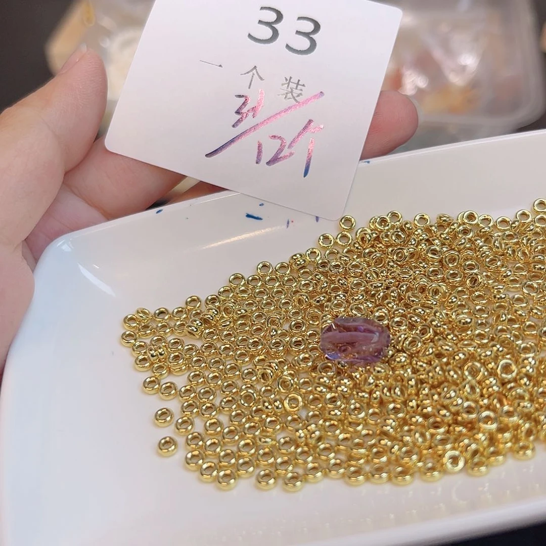 水晶珠宝半成品银S925镀金镶嵌33 。