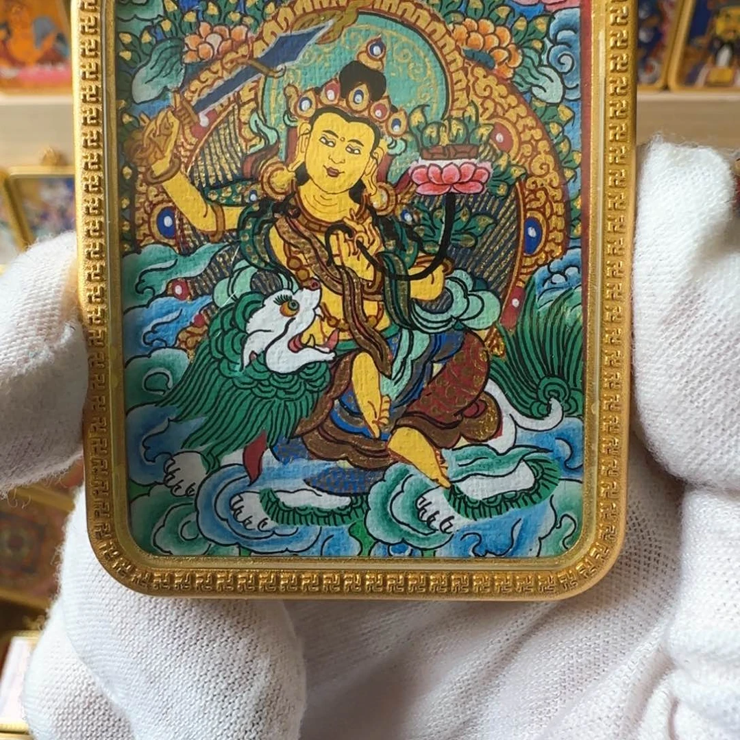 吊坠鼓****g骑师文殊 纯手绘 4*5