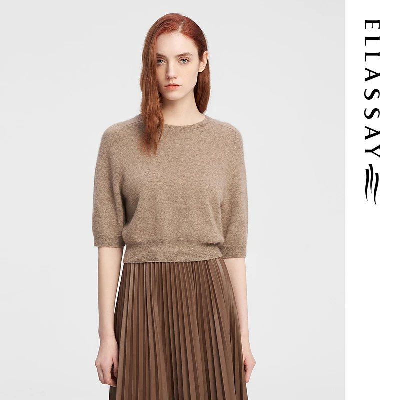 【粉丝专享】ELLASSAY歌力思短款针织衫女EWE344M02700